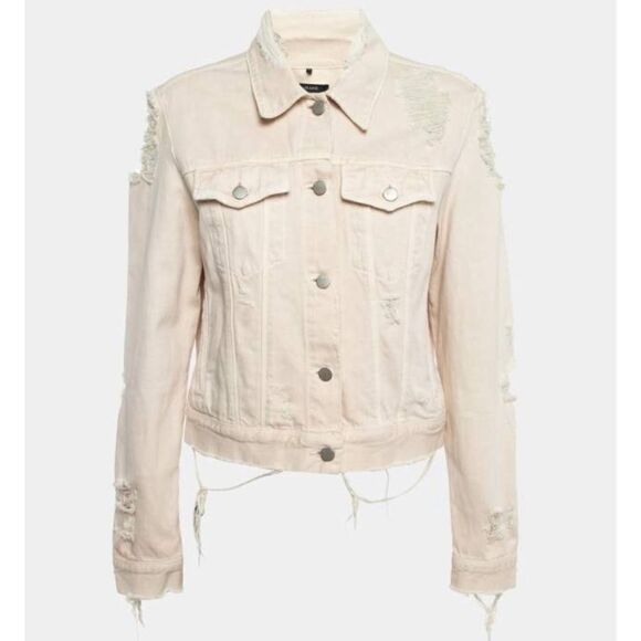 J Brand Cream Distressed & Ripped
Denim Buttoned Jacket M - Picture 3 of 13